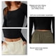 thumbnail image 3 of Top De Manga Larga Para Mujer, Blusa Delgada Acanalada De Tipo Corto Para Uso Doméstico, 3 of 7