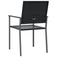 thumbnail image 5 of vidaXL Patio Chairs 2 pcs Black 21.3"x24.6"x35" Poly Rattan, 5 of 7
