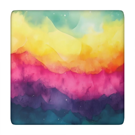 Colorful Tie Dye Wave Pattern Square Fitted Tablecloth with Elastic Edge,Square Table Cover,Washable Elastic Table Cover for Home Kitchen Party Decor 34"x34"