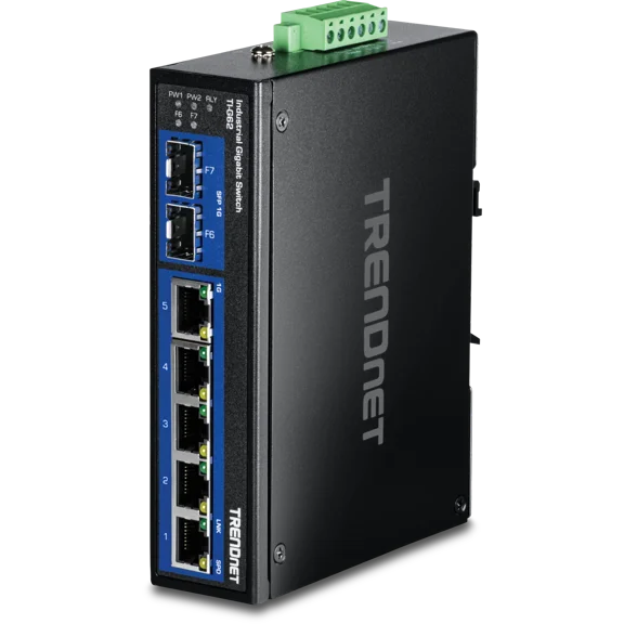 TRENDnet TI-G62 7-Port Industrial Gigabit DIN-Rail Switch
