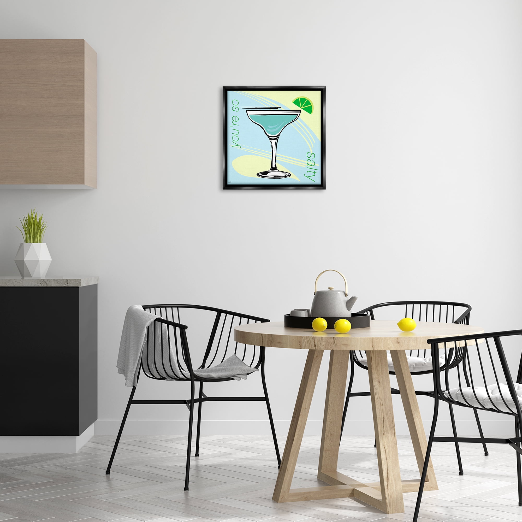 Stupell Industries You're So Salty Cocktail Food & Beverage Painting Black Floater Framed Canvas Art Print Wall Art, 18 x 18