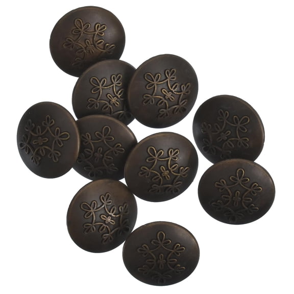 Mibo Buttons & Accessories Mibo 10pcs ABS Metal Plated Shank Button - Decorative Bow Motif - 28L(18mm) - Antique Brass