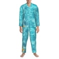 thumbnail image 3 of Fotbe Coral And Seashell On The Beach Pijama de Hombre con Estampado de Manga Larga, Conjunto de 2 Piezas, Ropa de Dormir Suave y Cómoda con Bolsillos-XX-Large, 3 of 7