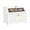 Solid White, variant on Double Layer Bread Box With Golden Trim for Countertop, Wooden Bread Container for Kitchen Counter, Corner Bread Storage (White)