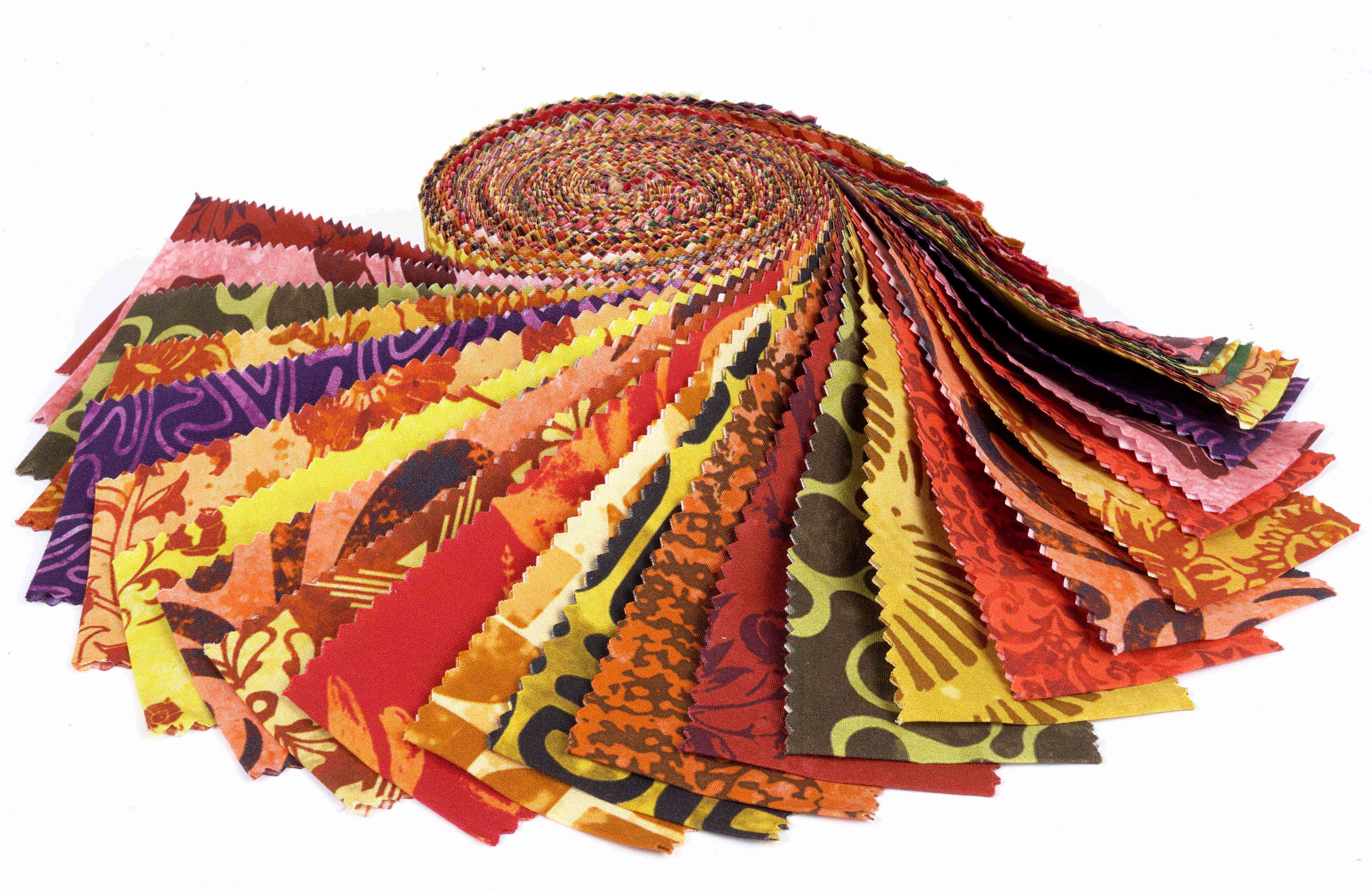 Soimoi 40Pcs Batik Print Cotton Precut Fabrics For Quilting Craft Strips 2.5x42inches Jelly Roll - Mustard Yellow
