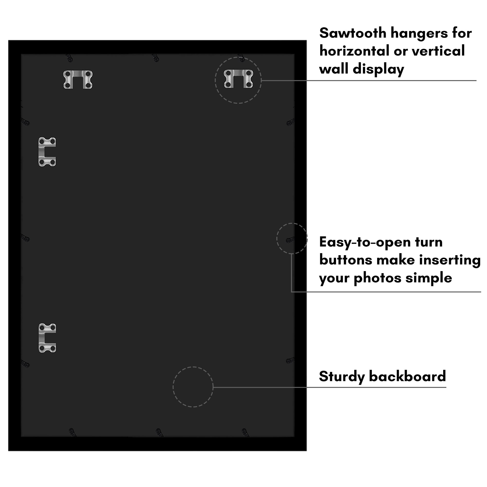 Americanflat 19x27 Poster Frame with Polished Plexiglass Wide Photo Frames Made Vertical Horizontal - Black