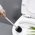 thumbnail image 2 of 19.68in Long Handle Toilet Brush Bathroom Corner Cleaner Wall Mounted Dead Angle Cleaning Tool, 2 of 6