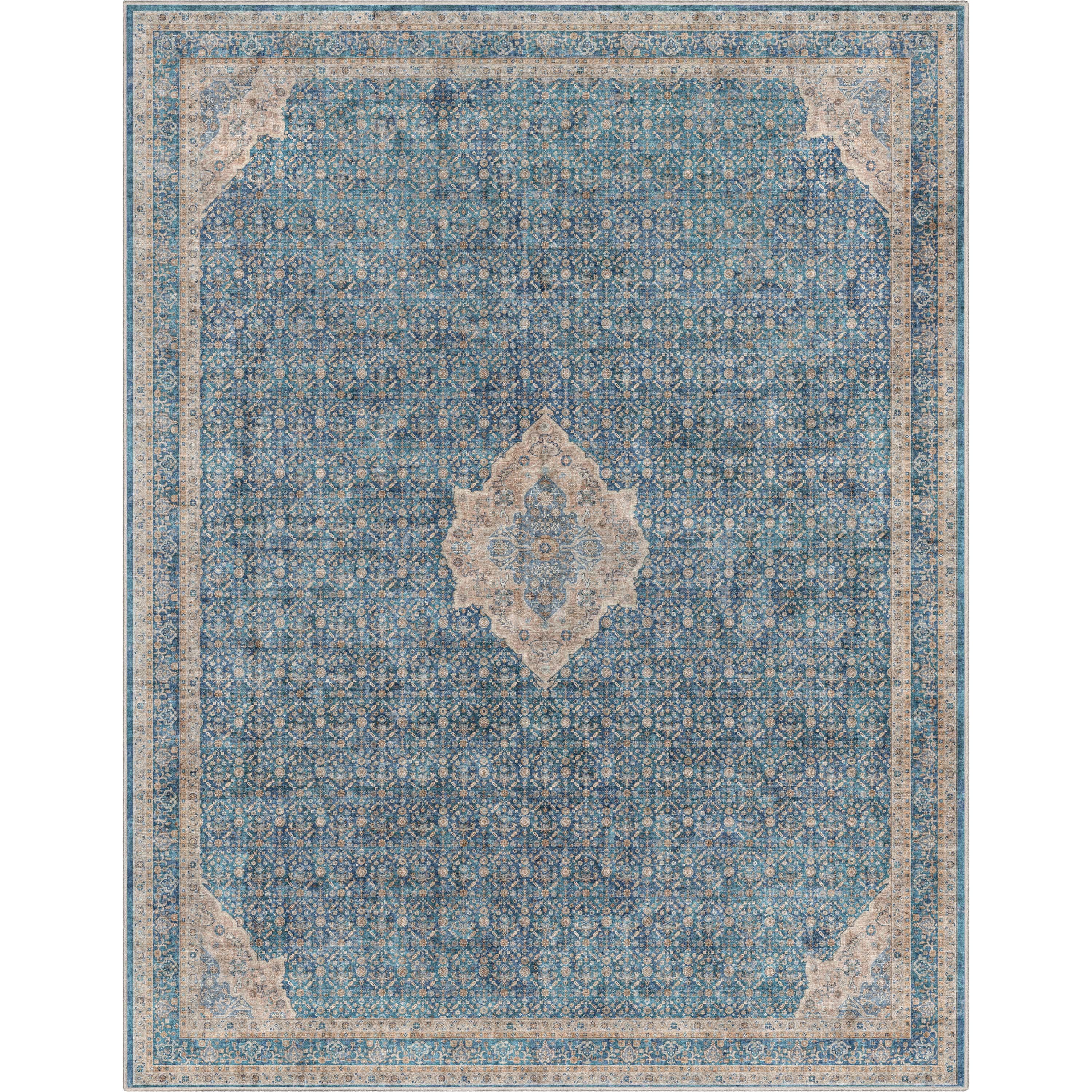 Well Woven Asha Lilith Vintage Oriental Blue 9'10" x 13' Area Rug