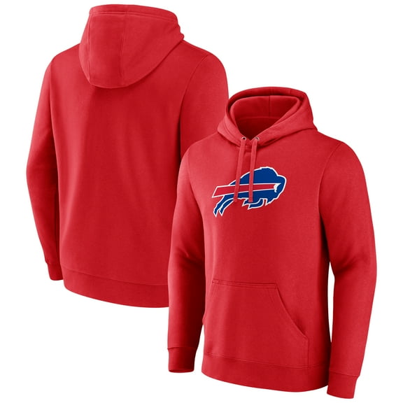 Men's Red Buffalo Bills Primary Logo Pullover Hoodie