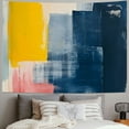 thumbnail image 2 of JRXY Gold and Blue Abstract Art Tapestry - High-Quality Short Plush, Soft and Lightweight Painting, 2 of 6