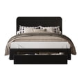 thumbnail image 3 of Home Design Freya Full Upholstered Storage Panel Bed Frame with Foam-Cushioned Headboard and Footboard Drawer, Black, Easy Assembly, 3 of 5