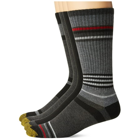 

Gold Toe Men s Fashion Sport Crew Socks 6-Pairs Stripe Charcoal Large