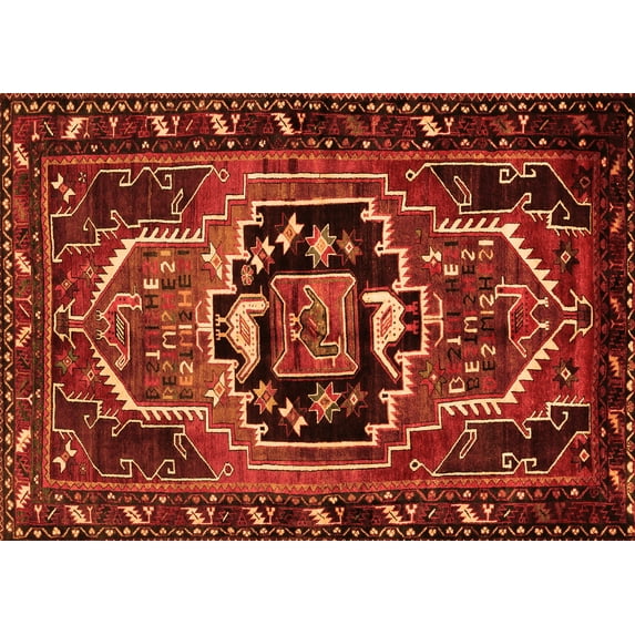 Ahgly Company Indoor Rectangle Persian Orange Traditional Area Rugs, 2' x 3'