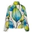 thumbnail image 6 of Jackets for Women Winter Coat Jackets Flannel Stand Collar Jacket(Stained Glass Lotus,Size:S-4XL), 6 of 7