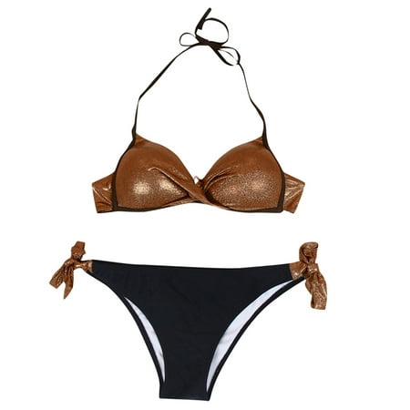 Sequined Brazilian Swimsuit Bikini Beach Up Swimwear Push Patchwork Set Women Swimwears Tankinis Set Cute Swimsuits for Juniors Sports Bra Bathing Suits for Women plus Size Push up Swimsuits for Women