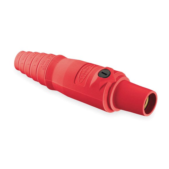 Hubbell Wiring Systems HBL300FR TPE Single Pole Female Plug, 300 Amp, 600VAC/250VDC, Number 4-2/0 Cable Size, Red