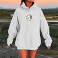 thumbnail image 2 of Halloween Womens Hoodies Unisex Cute Little Ghost Print Sweatshirt Long Sleeve Pullover Tops Fall Winter Warm Apparel White2 XXL, 2 of 5