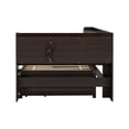 thumbnail image 6 of Wood Daybed Sofa Bed with Bookcase Storage and Two Drawers,USB Charging Ports Daybed for Living Room, Bedroom & Guest Room (Espresso), 6 of 8
