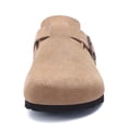 thumbnail image 4 of Litfun Suede Clogs for Women Cork Footbed Leather Sandals Arch Support Potato Shoes with Adjustable Buckle, Taupe, 4 of 7