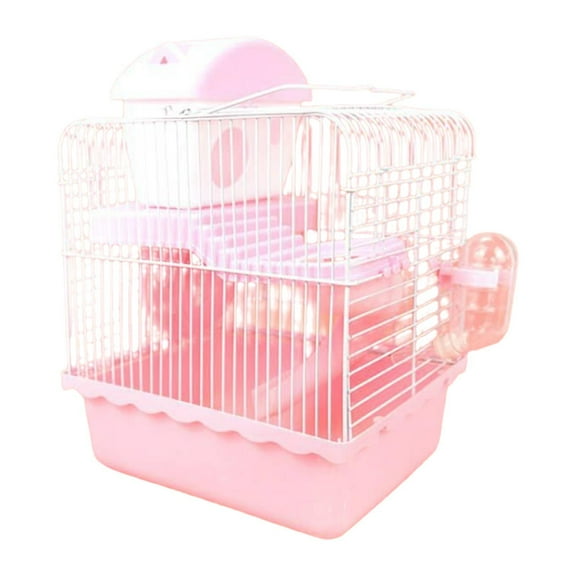 oshhni Small Animal Carrier Cage Hamster Cage for Dwarf Hamster Guinea Pig Hedgehog pink