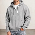 thumbnail image 5 of Men's Fleece Full Zip Hoodie, Fall Long Sleeve Hooded Sweatshirt Coat, Loose Causal Hoodie Jackets with Pockets, 5 of 7