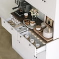 thumbnail image 6 of 71" Tall Kitchen Pantry Cabinet with Charging Station | 47" w Storage Cabinet with Countertop, 2 Drawers, Microwave Stand for Kitchen, Dining Room, Living Room, 6 of 7