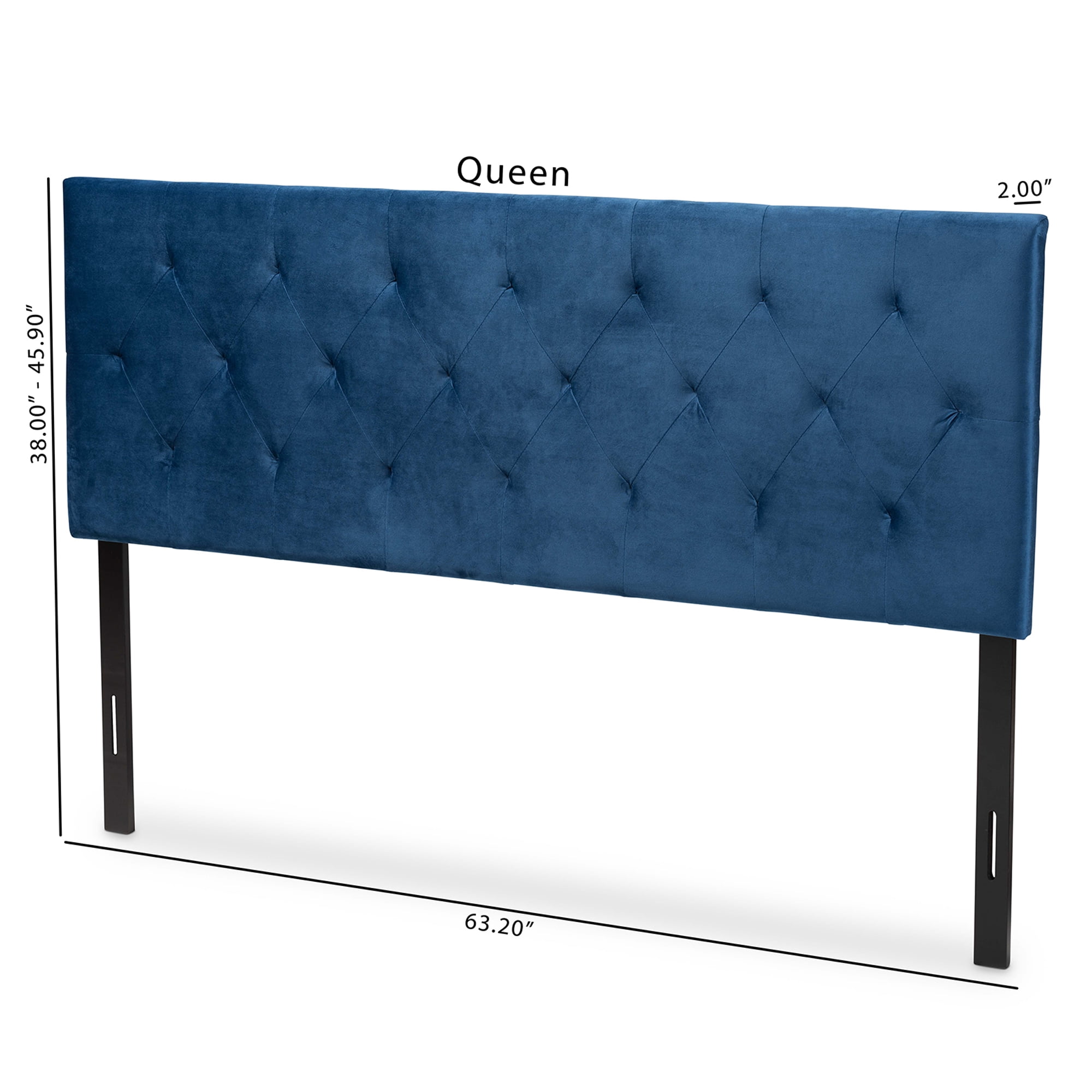 Baxton Studio Felix Modern and Contemporary Navy Blue Velvet Fabric Upholstered Full Size Headboard
