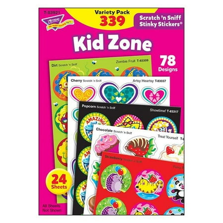 (2 Pk) Kid Zone Stinky Stickers Scratch N Sniff Variety