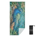 thumbnail image 2 of Quick-Dry Beach Towel 30x60in with Storage Bag, Sand Free Microfiber Towel for Travel, Swimming, Camping Peacock and Foxes, 2 of 9