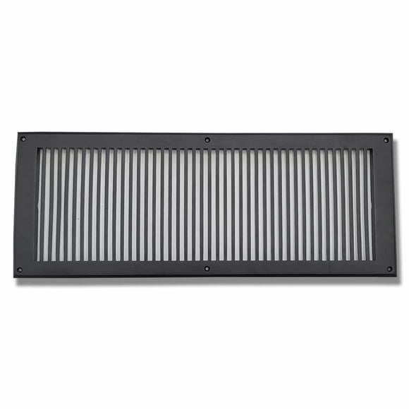Air Return Grill 8″ x 24″ with 10″ x 26″ Faceplate – Contemporary Design Decorative HVAC Vent Cover, Cast Aluminum, Powder-Coated, Repaintable Wall Ceiling Floor Grille (VR102)