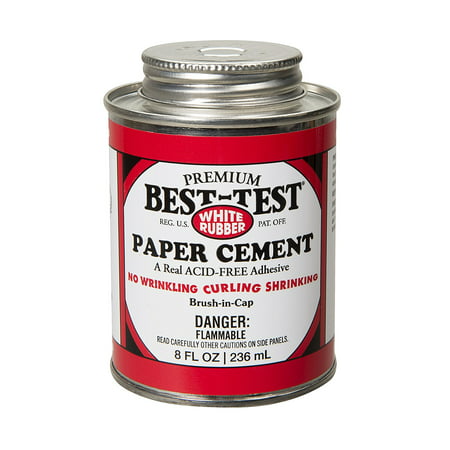 Best-Test Premium Paper Cement 8OZ Can, Ideal for mounting, paper crafts, leatherwork, scrapbooking, and more By (Best Glue For Glitter On Paper)