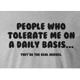 thumbnail image 3 of 9 Crowns Tees People Tolerate Me Funny Graphic Tee Shirt (XX-Large, Unisex Heather Grey), 3 of 3