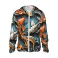 thumbnail image 1 of Vsdgher Sweat à Capuche Imprimé Poisson Coloré Koi pour Hommes Femmes, Manches Longues Protection Solaire Pêche pour Course Natation-Moyen, 1 of 7