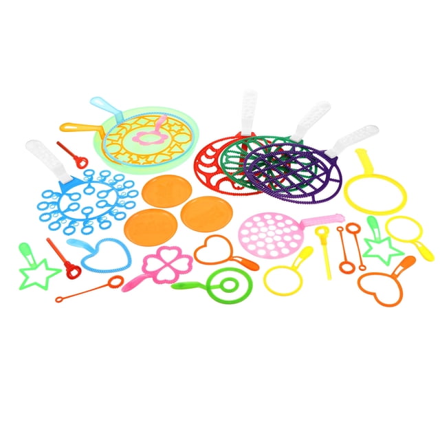 OULII 28Pcs Assorted Color Bubble Wands Set Bubble Maker for Outdoor Birthday and Pool Fun