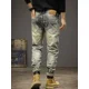 thumbnail image 3 of Pantalones vaqueros para hombre con agujeros, pantalones vaqueros masculinos, pantalones lavados, ajustados, ajustados, rotos, pitillo, vintage, rasgados, moda coreana, 3 of 4