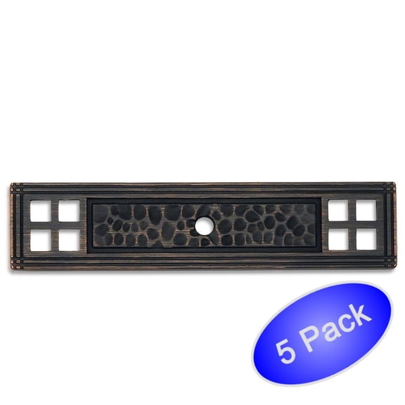 Cosmas 10552ORB Oil Rubbed Bronze Zinc Cabinet Knob Backplate - 5 Pack