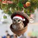 thumbnail image 2 of Adornos de bellota de animales del bosque, acogedores adornos navideños de bosque, decoración para árbol de Navidad, piña personalizada con sombrero rojo, adorno colgante de criatura del bosque, rega, 2 of 5