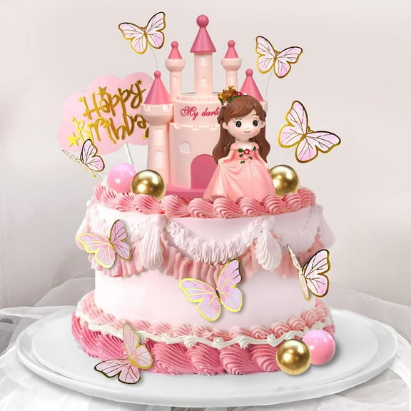 19 Pcs Princess Cake Topper Party Cake Decorations for Girls Birthday Party and Baby Shower