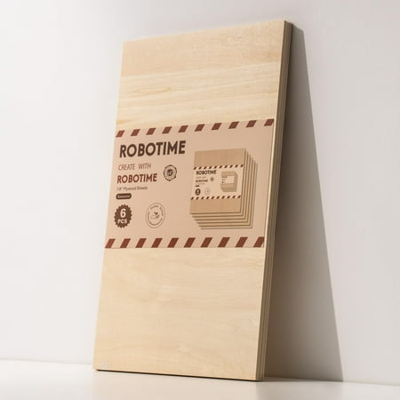 ROKR 6 Pcs Basswood Sheets 1/8, 3mm Basswood for Laser Cutting, 1/8 Plywood Thin Wood Sheets for Craft Wood Board Projects, 12"x20"