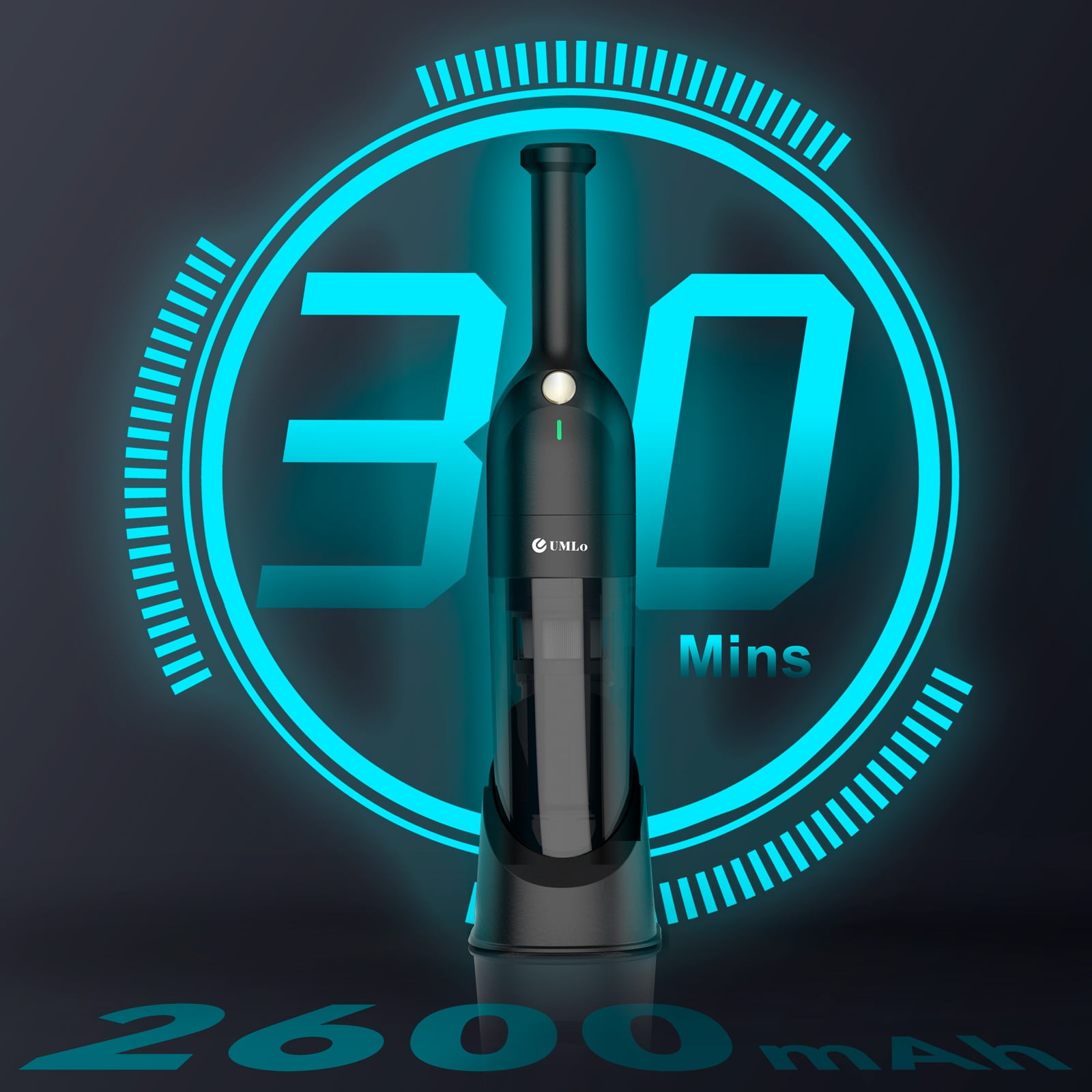 UMLo H6 Handheld Vacuum Cordless, Portable Vacuum Cleaner with 10000PA Suction, 2600mAh Rechargeable Vacuum Cleaner for Home Pet