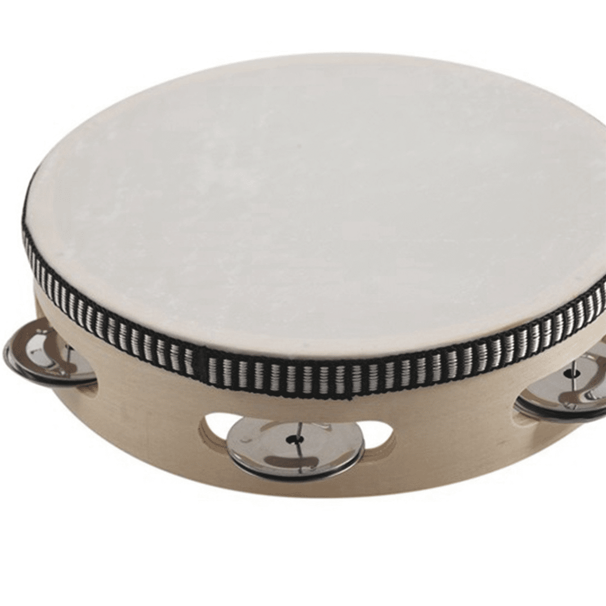 6pcs 6 Inches Early Education Teaching Aids Hand Tambourine Children Percussion Tambourine Dance Hand Drum with 4 Bells