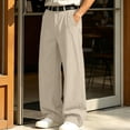 thumbnail image 3 of HOMADLES Mens Elastic Waist Work Pants Wide Leg Stretch Soft Athletic Pants Solid Color Side Pocket Casual Pants Khaki Size S, 3 of 10