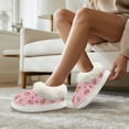 thumbnail image 3 of FUIALDOLG Capybara Strawberry Print Winter House Slippers for Women, Warm Fluffy Fuzzy Slippers, Non-Slip Thick Sole Home House Shoes, Indoor and Outdoor, Size 9-10, 3 of 7