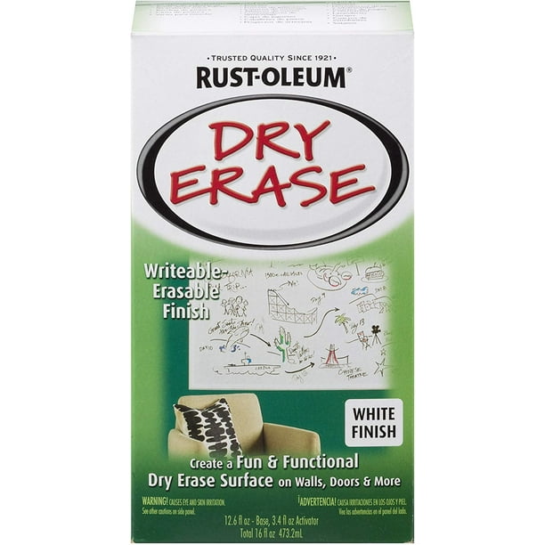 RustOleum 241140 Dry Erase BrushOn Kit, 1 Pack, White