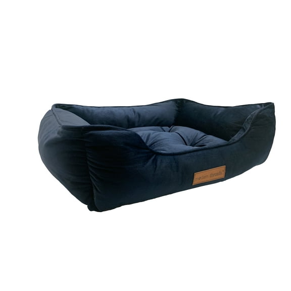 Modern Threads Medium Luxury Velvet Tufted-Style Dog Bed, Denim