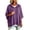 Purple-04, variant on Nugftut Plus Size Hooded Sweaters for Women Poncho 3/4 Batwing Sleeve Loose Knitted Hoodie Pullover Sweaters