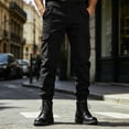 thumbnail image 4 of sageysalite Cargo Pants for Men Button Elastic Waist Casual Loose Workout Hiking Joggers Pants with Multi Pockets, 4 of 7