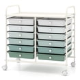 thumbnail image 1 of Costway 12-Drawer Rolling Art & Craft Storage Cart with Removable Drawers, Metal Frame, Lockable Wheels Gradient Green, 1 of 6