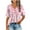 Hot Pink, variant on Your-Sty Button V Neck T Shirts for Women Rolled Short Sleeve Loose Fit Casual Summer Tops Tee Shirts