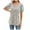 Silver, variant on Women's New Round Neck Floral Solid Color Top Over Short Sleeve Loose T Shirt Stretch Shirts for Women Turtle Tees